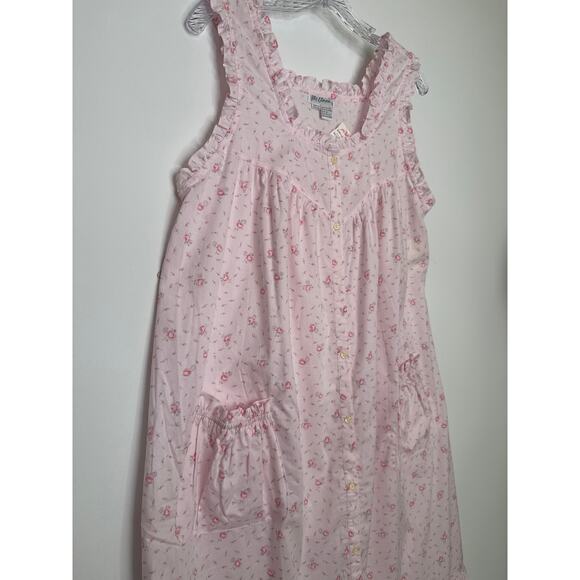 NWT Vintage Miss Elaine for Lord & Taylor Cotton Floral sleeveless Nightgown M - Picture 8 of 14